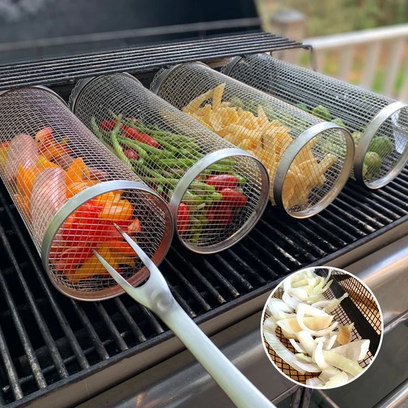 🔥 Rolling Grilling Basket