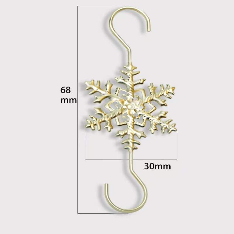 🏆2025 Christmas Hot Sale⚡Christmas S-Hooks - Metal Hanging Hooks with Snowflake Charms for Ornaments, Garland (20pcs)
