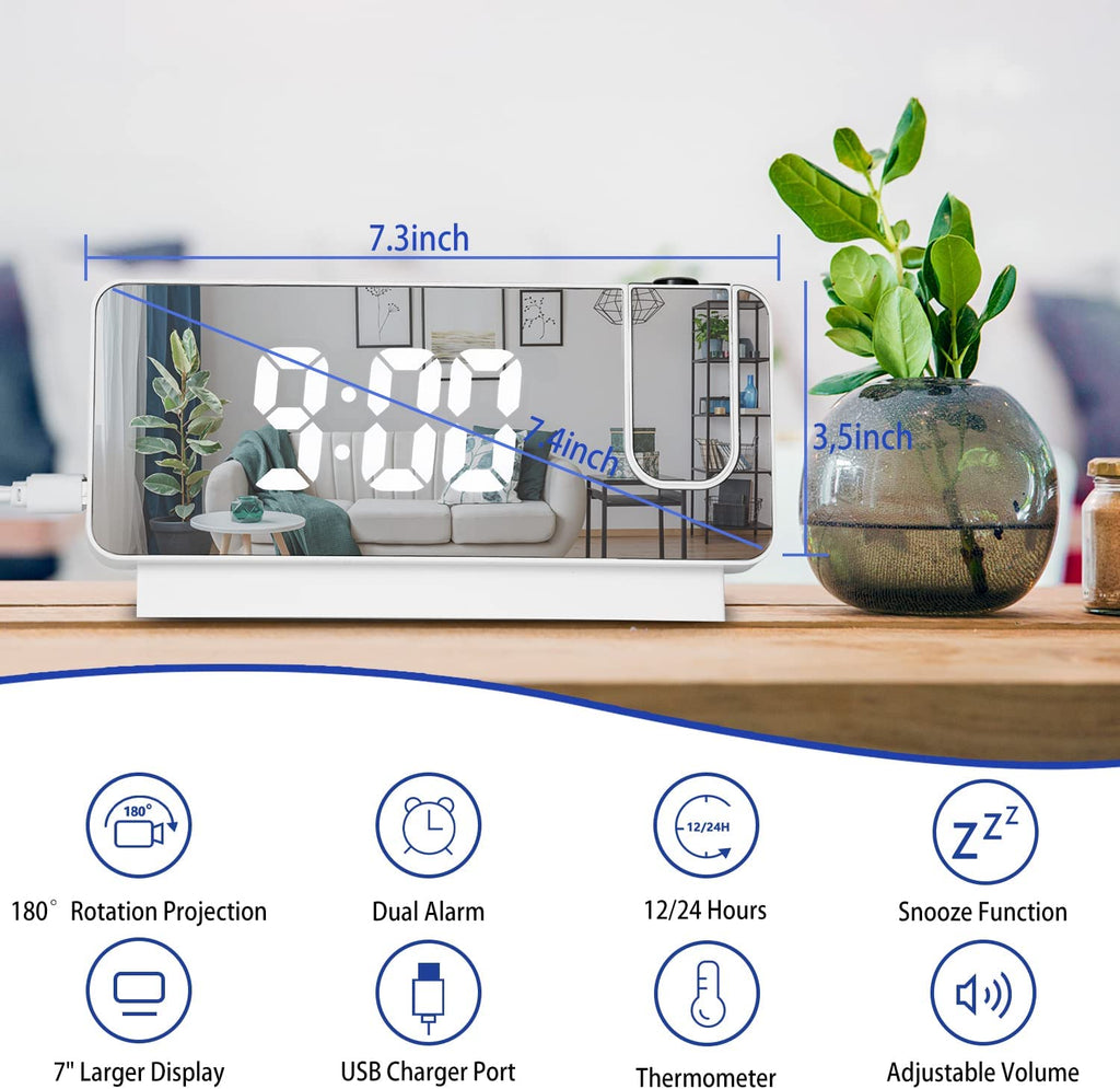 🔥Mirror Projection Alarm Clock