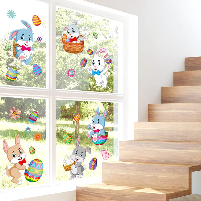 Easter Bunny Egg Wall Stickers 2 Sheets