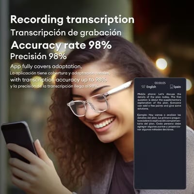 AI Wireless Bluetooth Translation Glasses