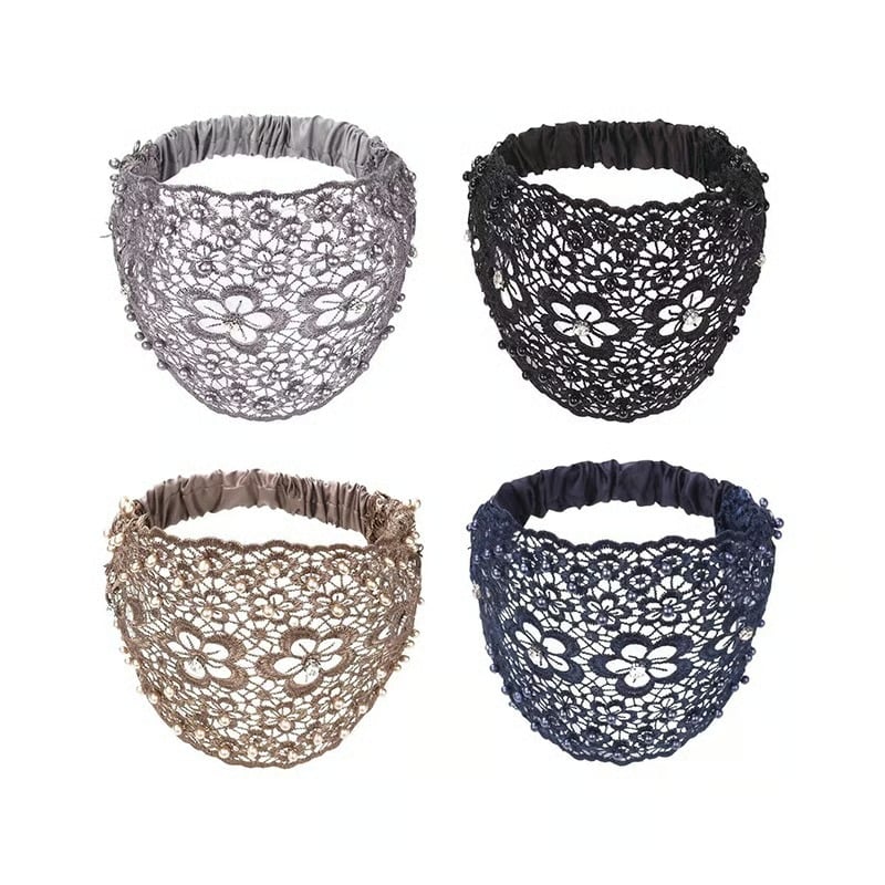 Plum Blossom Hollow Beaded Wide Headband