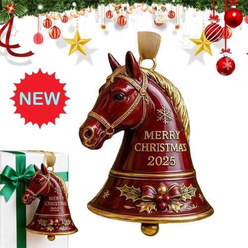 🎄🐴 2025 Handmade Metal Horse Bell Ornament – Timeless Token of Friendship & Love