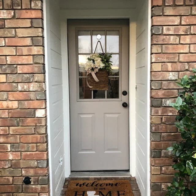 Cream Hydrangea Door Hanger Basket Wreath