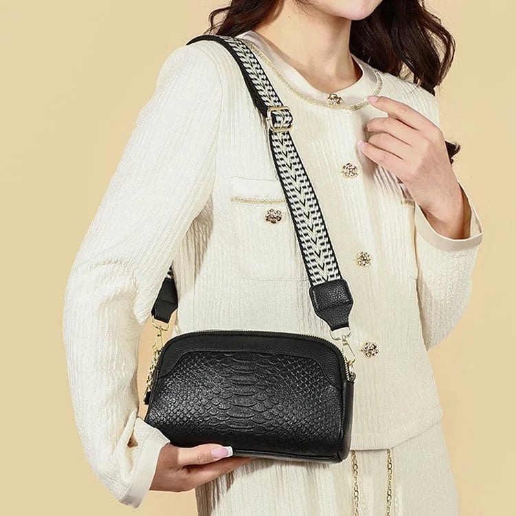First Layer Cowhide Crossbody Bag Alligator Pattern Women Shoulder Bag for Work