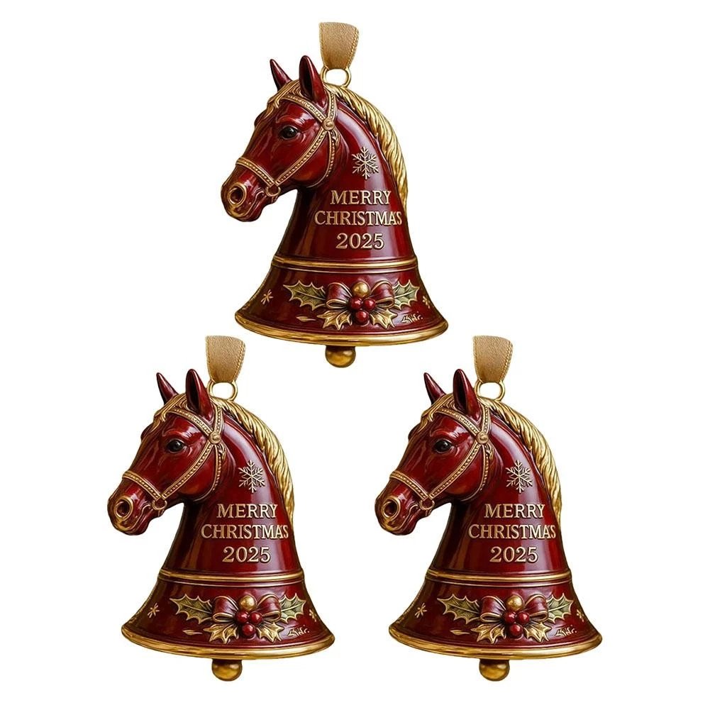 🎄🐴 2025 Handmade Metal Horse Bell Ornament – Timeless Token of Friendship & Love