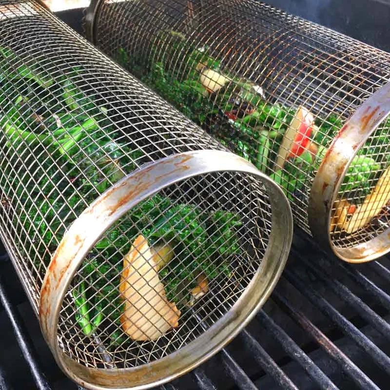 🔥 Rolling Grilling Basket