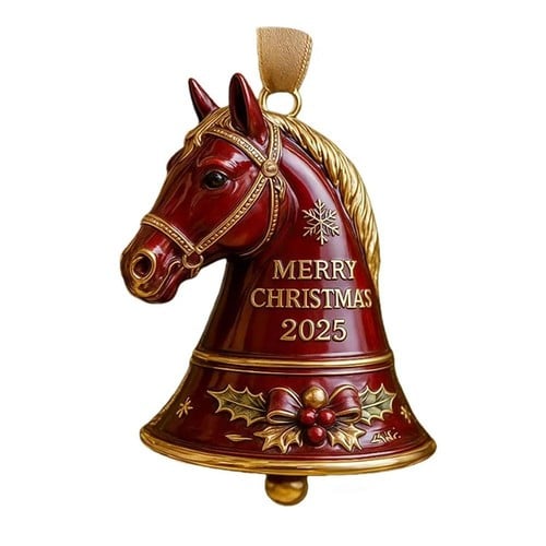 🎄🐴 2025 Handmade Metal Horse Bell Ornament – Timeless Token of Friendship & Love