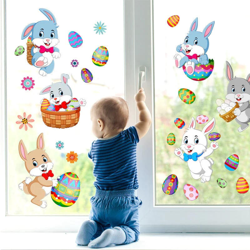 Easter Bunny Egg Wall Stickers 2 Sheets