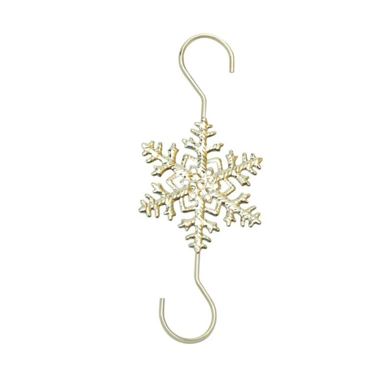 🏆2025 Christmas Hot Sale⚡Christmas S-Hooks - Metal Hanging Hooks with Snowflake Charms for Ornaments, Garland (20pcs)