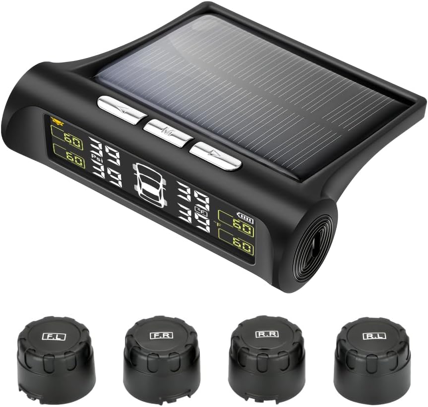 🏆Solar Powered Car Tire Pressure Monitoring Tool
