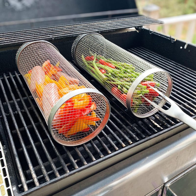 🔥 Rolling Grilling Basket
