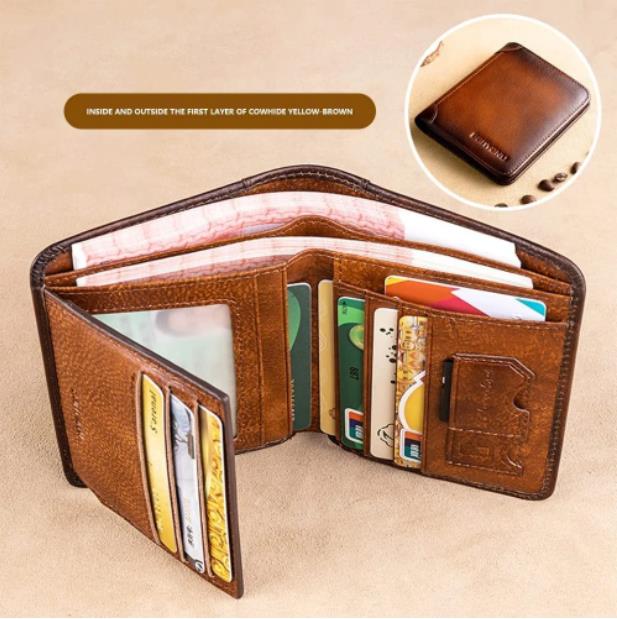 💰Multi-functional RFID Blocking Waterproof Durable Genuine Leather Wallet🎁
