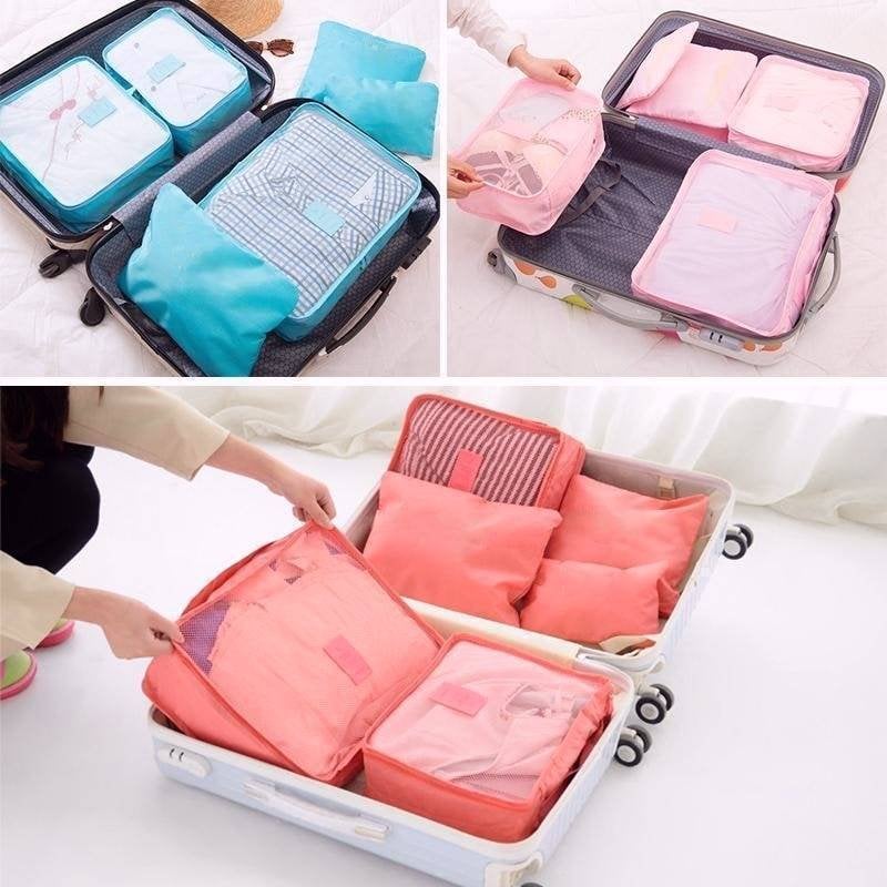 ✈6 pieces portable luggage packing cubes🧳