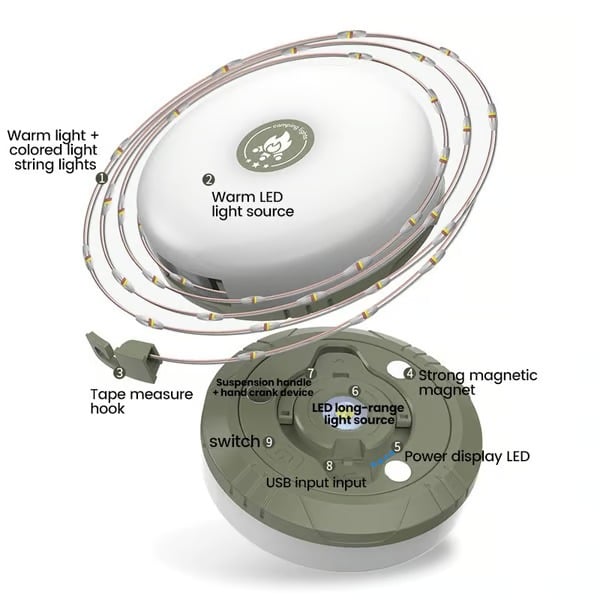 🔥Outdoor Waterproof Portable Stowable String Light