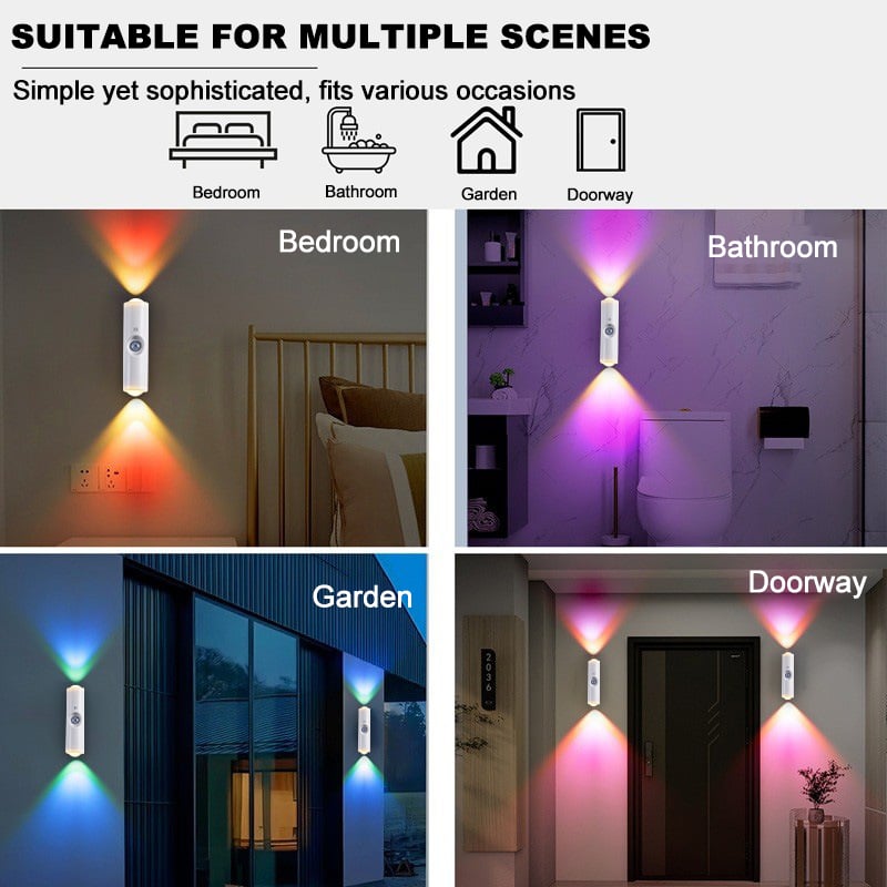 Smart LED Night Light with Motion Sensor, RGB Gradient Dimmable, USB Rechargeable, Magnetic, for Multiple Indoor Scenes