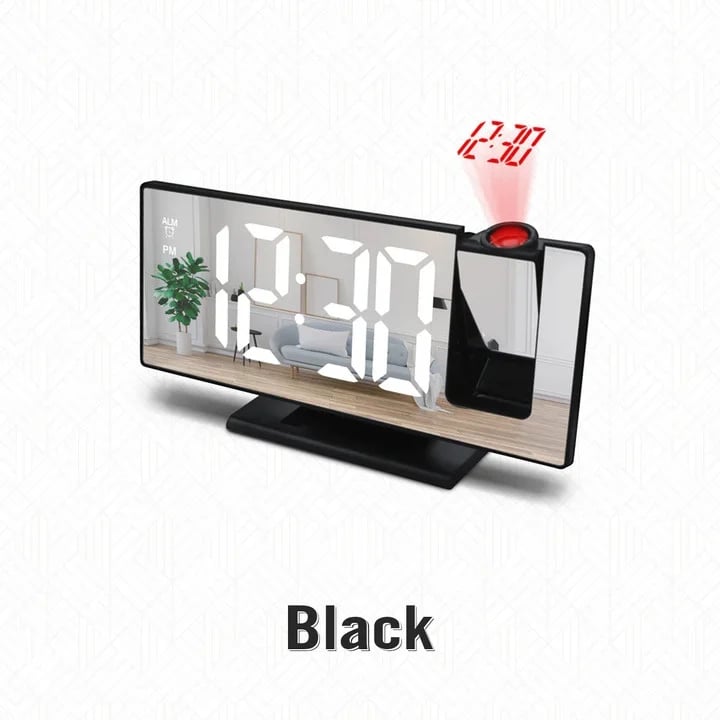 🌟3D Projection Alarm Clock Makeup LED Mirror