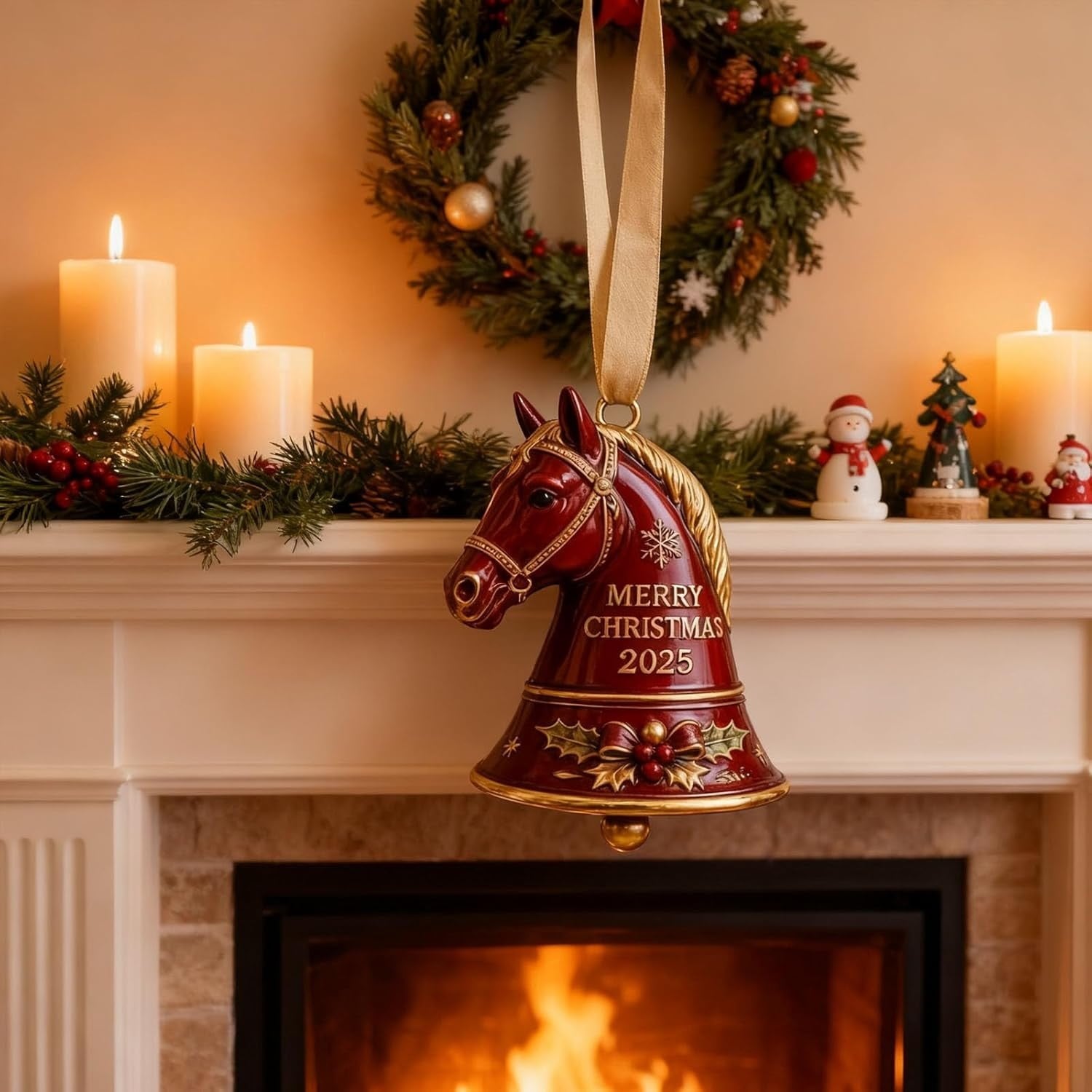 🎄🐴 2025 Handmade Metal Horse Bell Ornament – Timeless Token of Friendship & Love