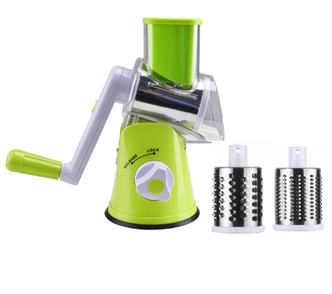 Hand Crank 3 Drum Blades Vegetable Slicer Shredder Grater