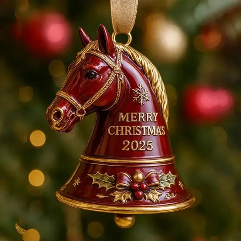 🎄🐴 2025 Handmade Metal Horse Bell Ornament – Timeless Token of Friendship & Love