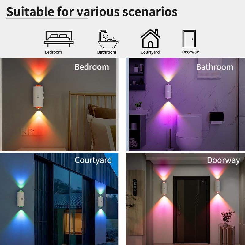 Smart LED Night Light with Motion Sensor, RGB Gradient Dimmable, USB Rechargeable, Magnetic, for Multiple Indoor Scenes