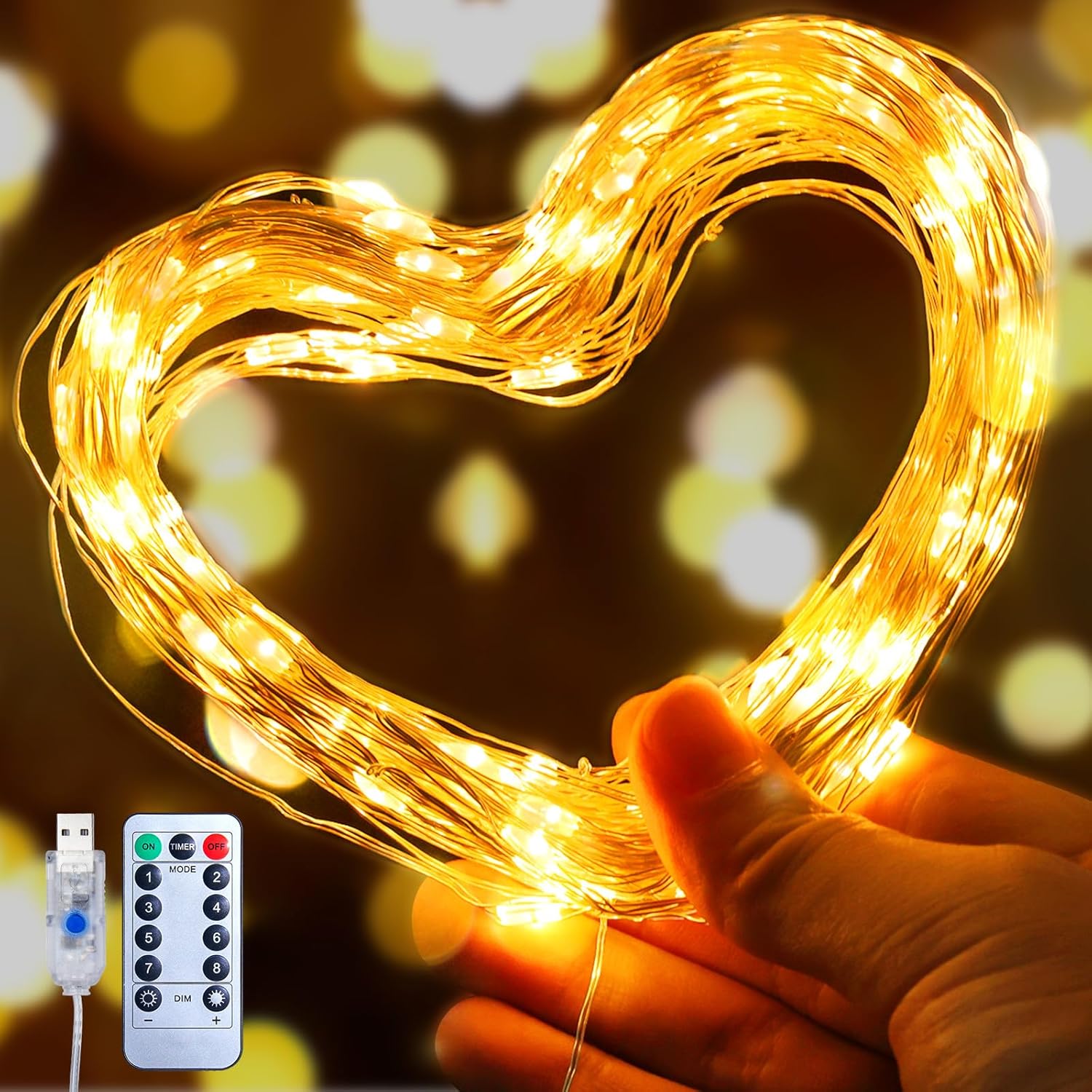 🎅🔥8 Modes 100-600 Christmas LED Firefly Twinkle String Lights