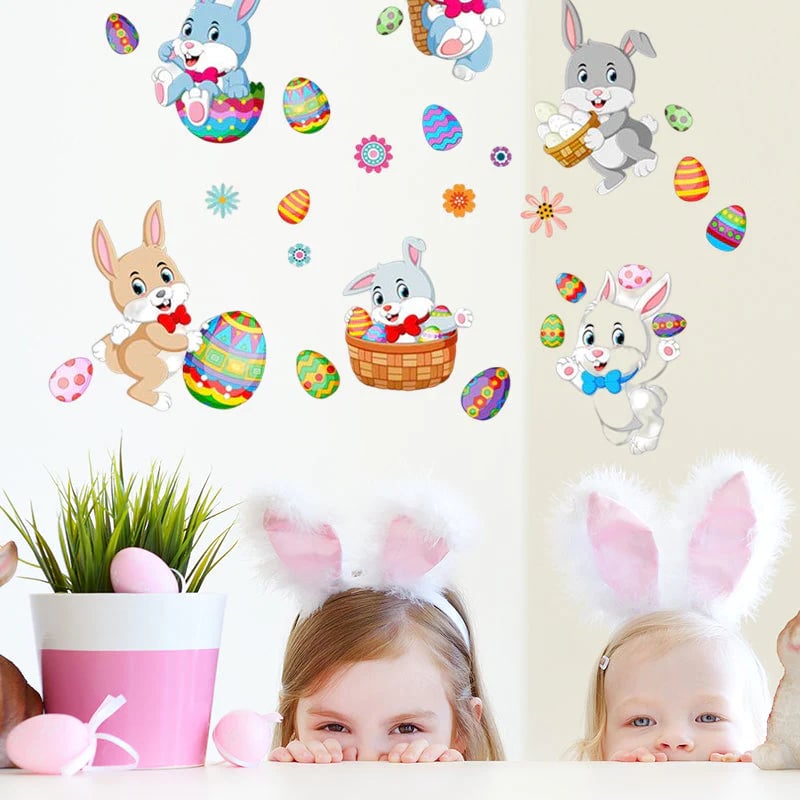 Easter Bunny Egg Wall Stickers 2 Sheets