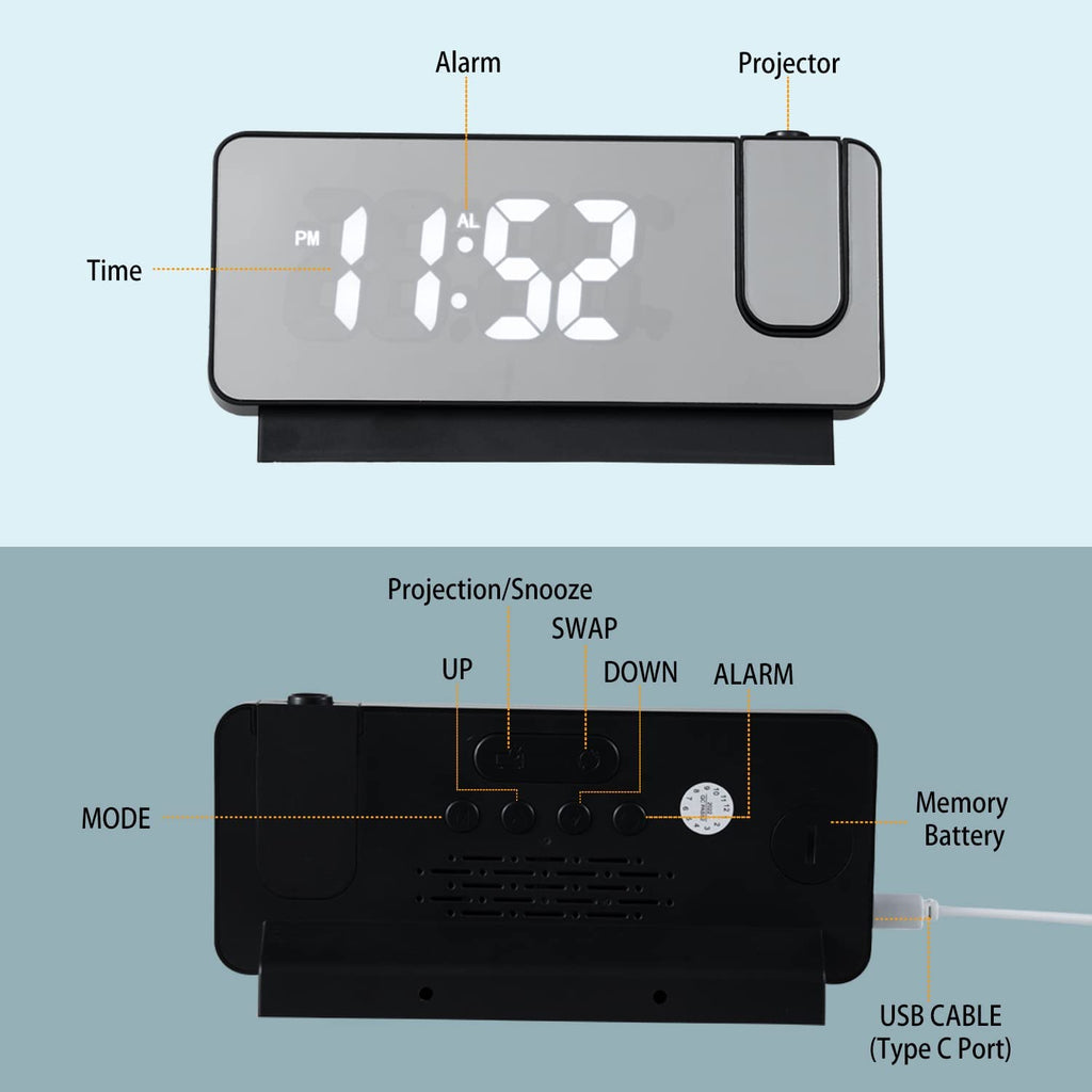 🔥Mirror Projection Alarm Clock