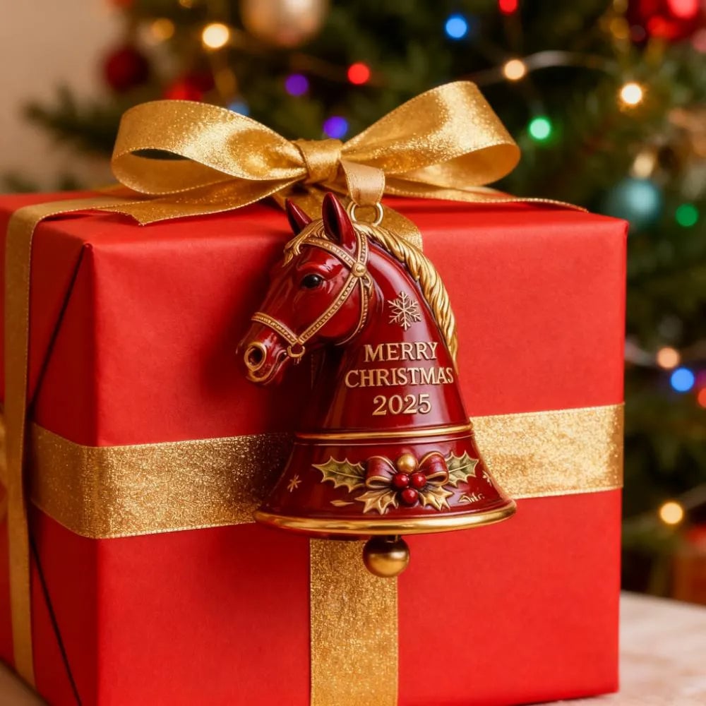 🎄🐴 2025 Handmade Metal Horse Bell Ornament – Timeless Token of Friendship & Love