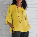 Spring 2024 fashion solid color cotton linen top
