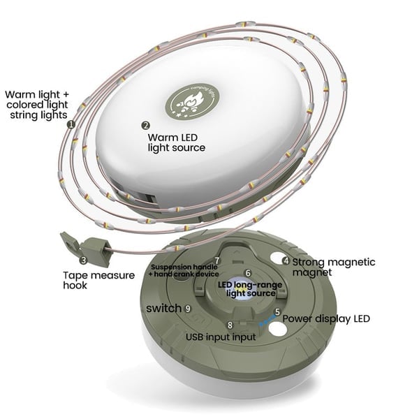 🔥Outdoor Waterproof Portable Stowable String Light