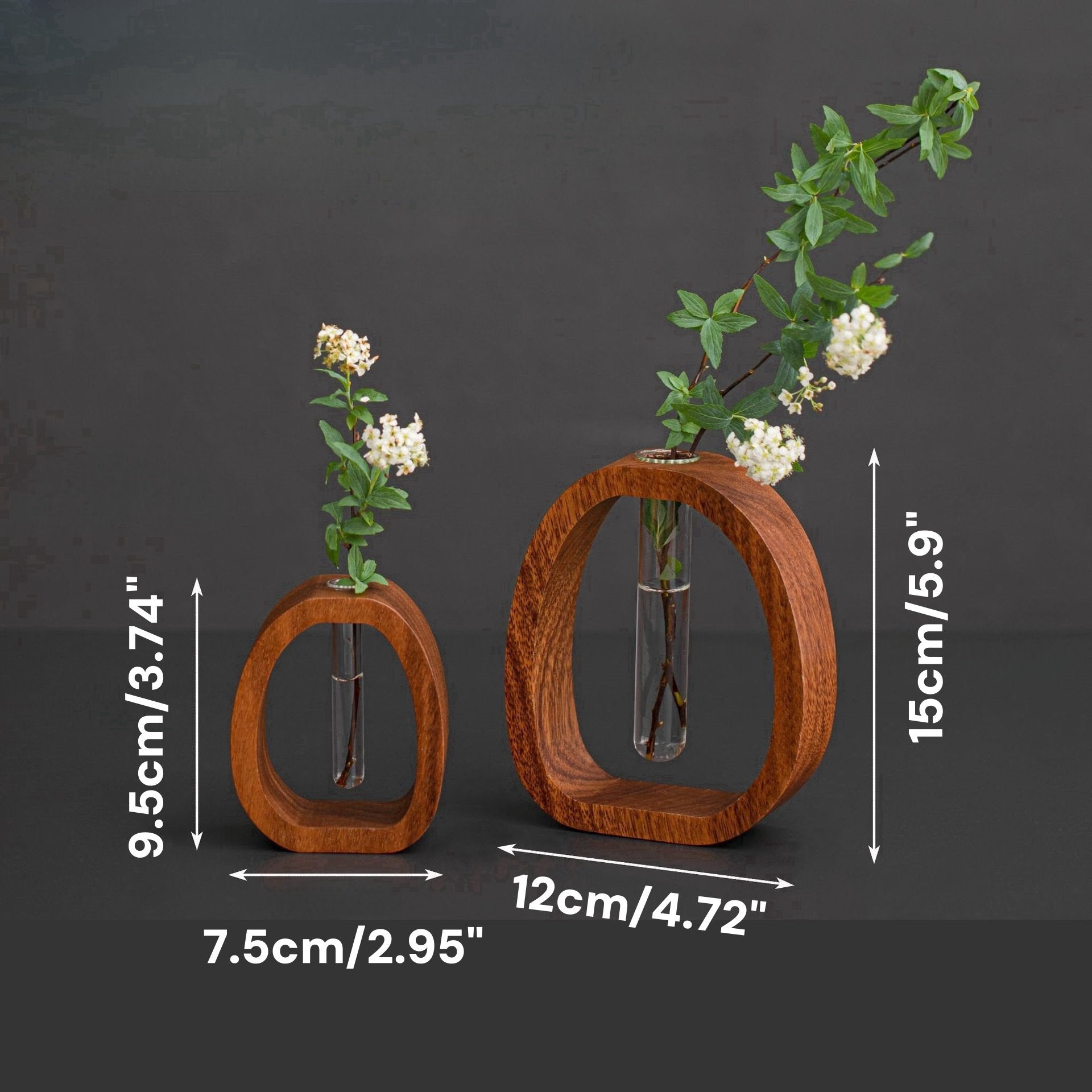 🌿✨Solid Wood Glass Vase